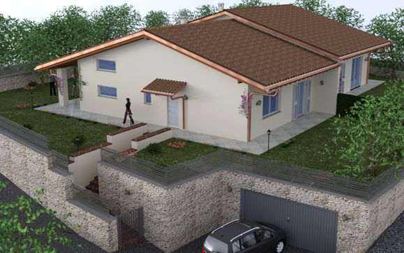 redering esterni villa toscana