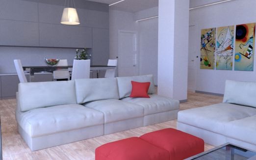 render interno salotto