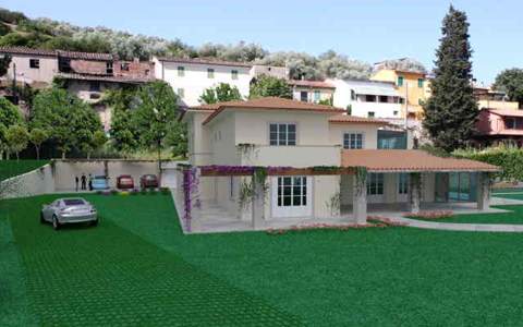 rendering 3d villa toscana