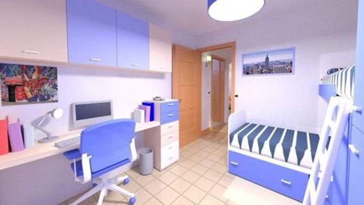 rendering interni camera per bambini