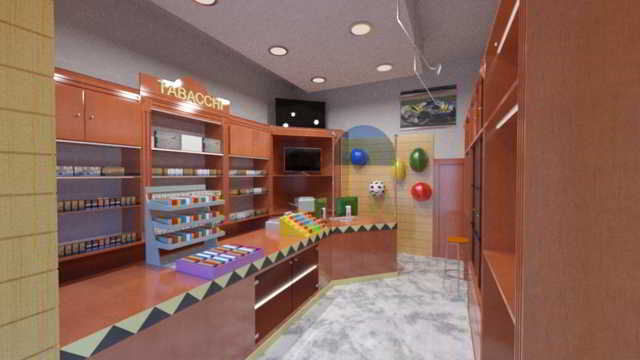 rendering negozio tabaccaio