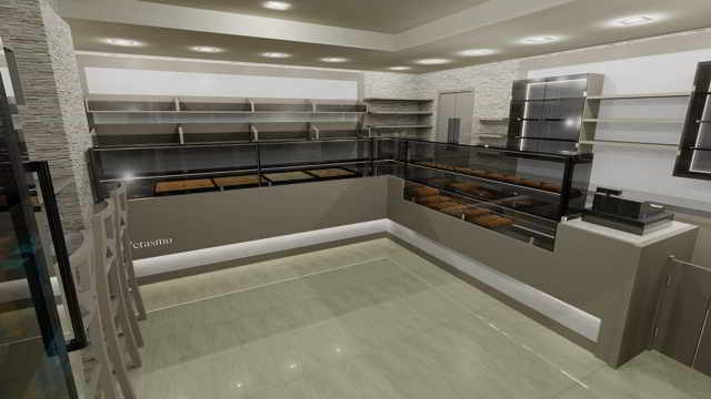 rendering negozio locali food